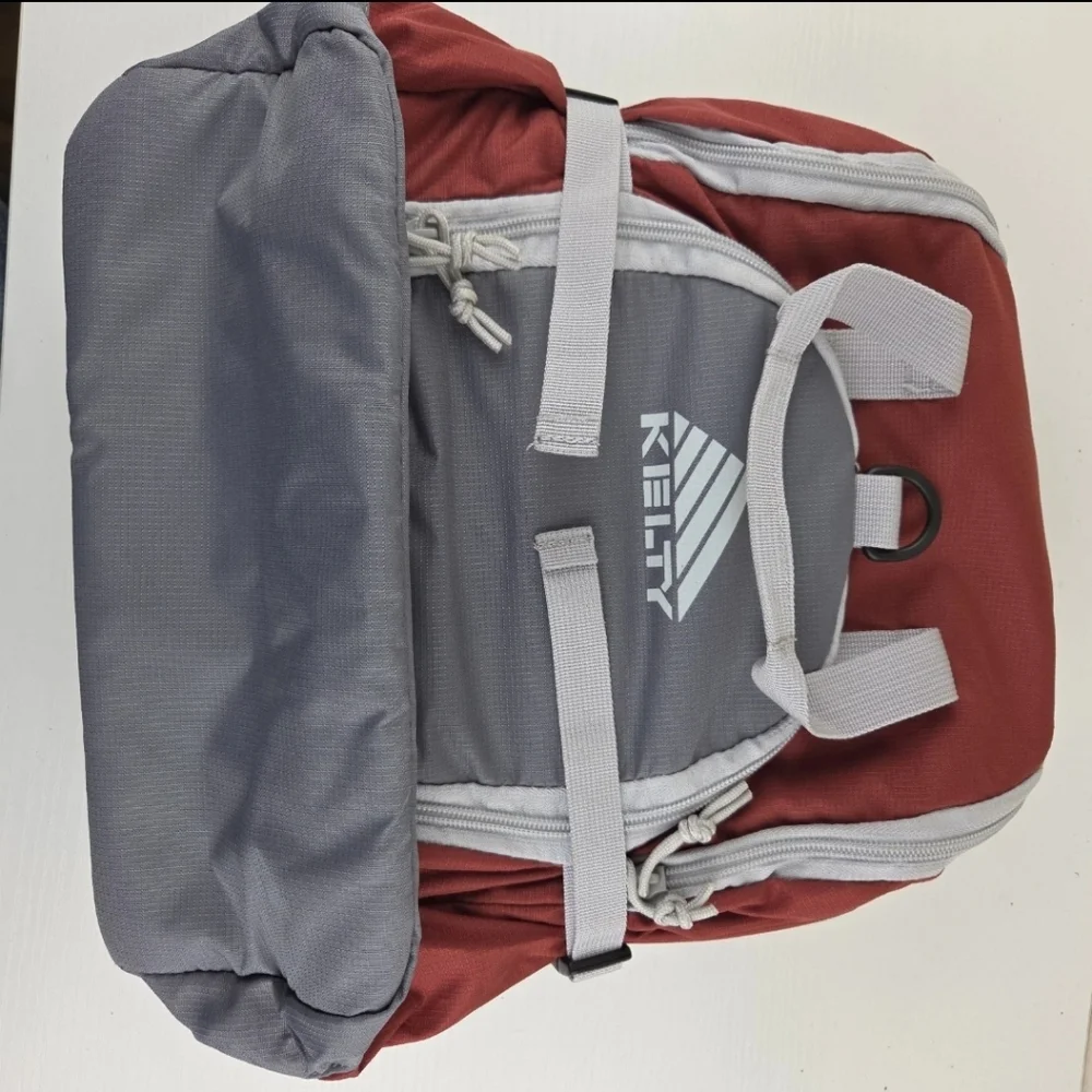 Kelty Red Gray Portable Pocket Picnic Table Backpack Hiking Camping Cooler‎ Bag